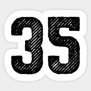 Rough Number 35 Sticker